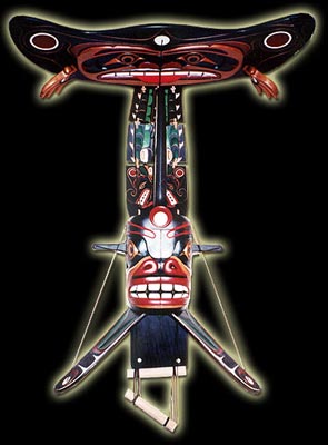 Native Indian Art - Ceremonial Transformation Masks - Killer Whale Mask