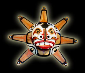Native Indian Art - Ceremonial Transformation Masks - Sun / Moon Mask