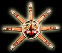 Native Indian Art - Ceremonial Transformation Masks - Sun / Moon Mask