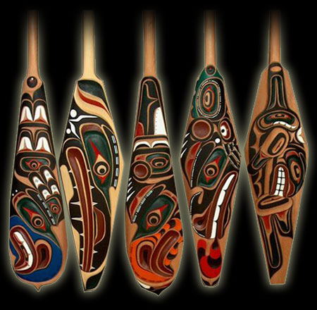 pacific northwest native art - paddles